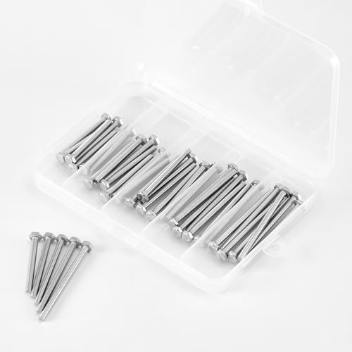 Image of M4 x 40mm 45mm 50mm 55mm 60mm Heavy Duty Hexagon Bolts Hex Head Screws, 304 Stainless Steel, Metric Machine Fully Threaded, Bright Finish, Assortment Kit 40PCS
