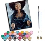 WANGWANGMIAO Malen nach Zahlen für Erwachsene,Afrikanische Frau Sch?nheit 40x50cm DIY Ölmalerei Malen Zahlen Kits für Anfänger, Handgemalt Décor Geschenk mit 3 Pinsel,ohne Rahmen