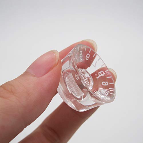 Mxuteuk 4Pcs Transparent With White Word Electric Guitar Bass Top Hat Knobs Speed Volume Tone Amp Effect Pedal Control Knobs Knob-S7 #TOP1