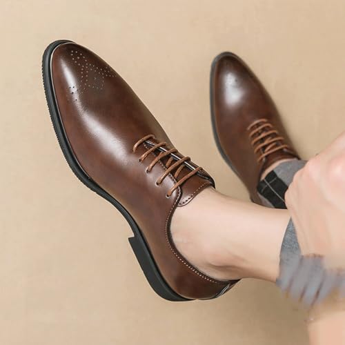 Dress Oxford for Men Lace-up Pointed Toe Patent Leather Casual Anti-Slip Shoe Outdoor2