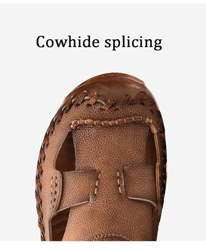 Mens Closed Toe Leather Sandals For Men Summer Shoes Fisherman Outdoor Casual Beach Sport2