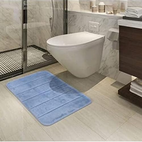 Tapetes De Banheiro Super Soft 60x40 Antiderrapante (Azul)