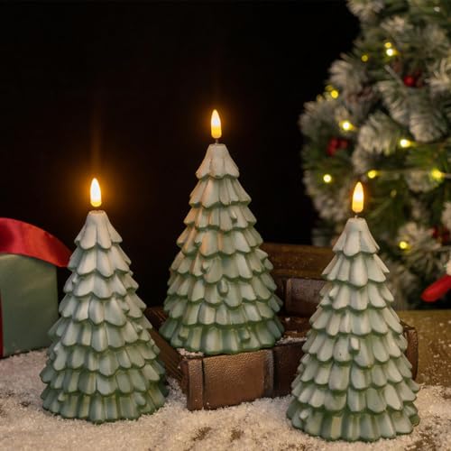 2 Pcs Christmas Tree Night Light Christmas Decorations 6.7x4.2x4.2 In | Decorative Nightlight for Mantel Shelf Bedside Lights for Bedroom Decor Desktop Ornaments Holiday Gifts for Friends Family - image 5