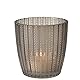 Boltze Windlicht Set Marilu 4-teilig (grau, Deko-Gläser für Kerzen / Teelichter, Kerzenständer ø 8 cm, verschiedene Muster, Form rund, Teelichthalter) 2002930