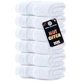 Luxury Hand Towels for Bathroom-Hotel-Spa-Kitchen-Set - Circlet Egyptian Cotton - 16x30 Inches - Set of 6 (White)