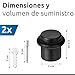 Imagen de ECENCE Tope de puerta para Suelo para atornillar 2 Piezas Tope de puerta de Acero inoxidable Ø20x25mm Protección de Pared Negro incluidos tornillos y tacos