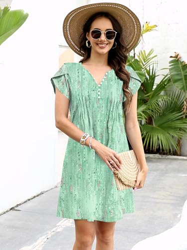 ETCYY Women's Casual Dress Short Sleeve Sundresses Vacation Summer Dresses 2025 Beach Spring A-Line Tshirt Dress with Pockets4