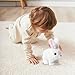 Hopping Bunny Toy, Easter Rabbit Interactive Electronic Pet Plush Bunny Toy with Sounds and Movements Animated Walking Wiggle Ears Twitch Nose Gift for Toddlers Birthday (White)