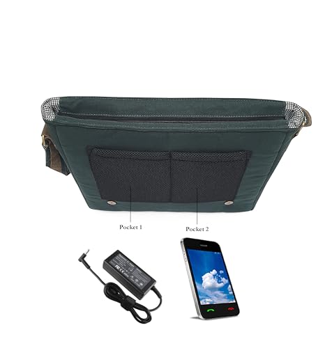 Image of The House of tara Cotton Canvas Messenger Bag for Men and Women | Printed Crossbody Sling Bag With Laptop Compartment (Upto 15.6 Inch), Broad Adjustable Straps & Waterproof Inner Lining (Blue)