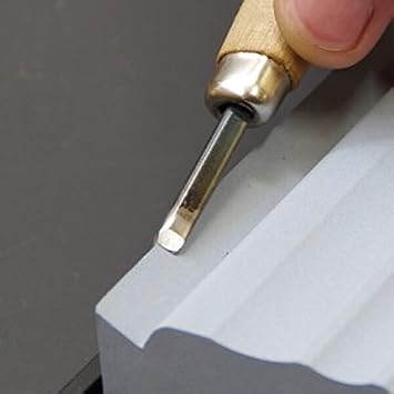 Suehiro Wood Carving Tools Coarse Carving Knife Sharpener, Sharpening Stone #280 with Rubber Stand, Splashing Stone, Hobby Stone, 6 Knives Variation Available