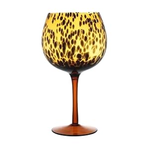 Leopard Print Goblets – Cocktail Wine Glasses for Party Celebration | Glass Material with 610ml Capacity, Stylish Animal Pattern, Elegant Drinkware Accessory for Kitchen Bar Wedding Birthday Christmas
