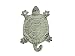Hampton Nautical  Whitewashed Key 6" Turtle Decorative Cast Iron Hook