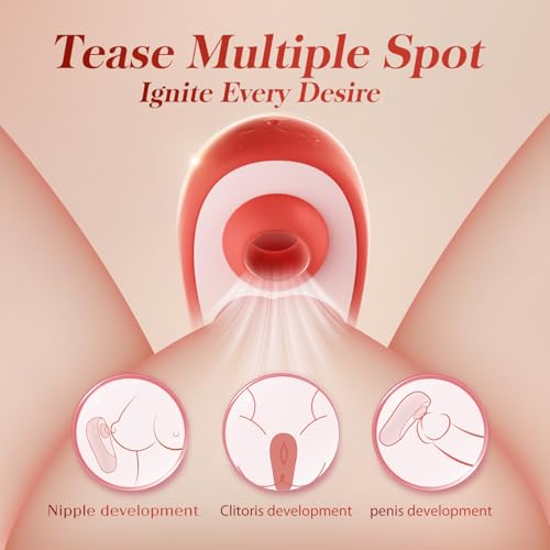 Image of Sucking Vibrator Sex Toys for Women - MOOLIGIRL Adult Sex Toy for Female Couples Men Mini Discreet Clitoral Vibrators for Clit Anal, 7 Modes Waterproof Nipple Sucker Vibrater Suction Chastity Devices