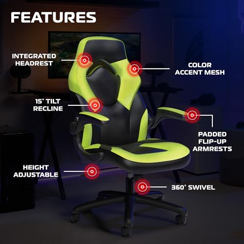 Image of RESPAWN 3085 Gaming Chair, Ergonomic Office Chair, Headrest, Flip-Up Arms