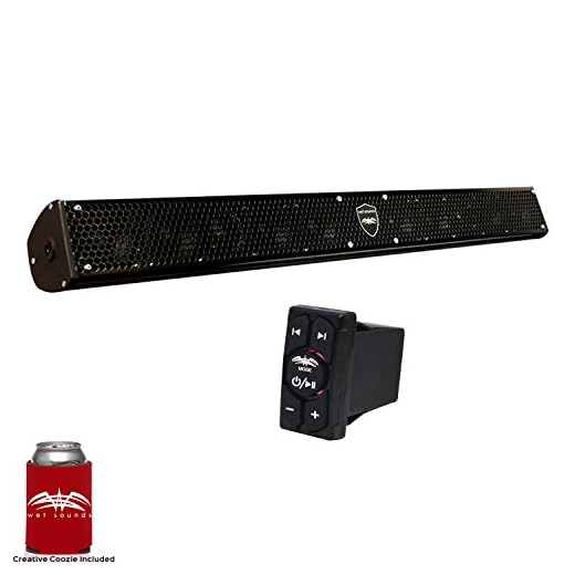 wet sounds Stealth 10 Surge Amplified Powersport Soundbar with WW-BTRS Bluetooth Rocker Switch Controller Receiver