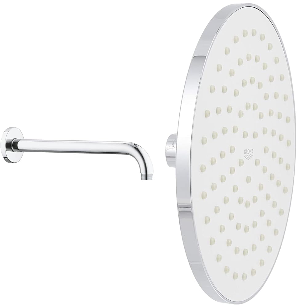 Grohe Rainshower® Tepe Duşu Dirseği Duvardan 286 mm + New Tempesta 20 cm Tepe Duşu Seti