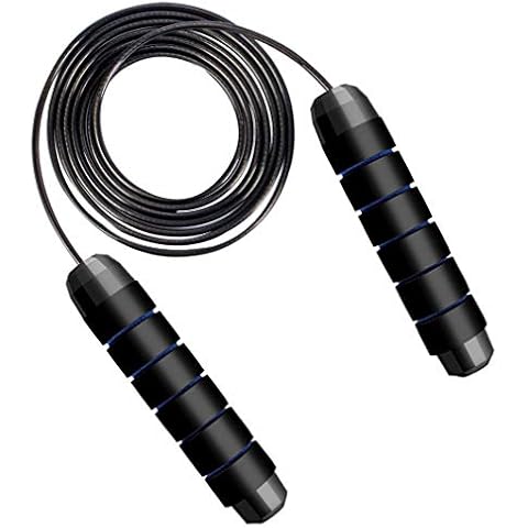 2PCS Skipping Rope Adult Kids - Fitness Jump Rope, Tangle Rapid Speed Skipping Rope Cable with Ball Bearings, Adjustable Steel Skipping Rope with Foam Handles for Home Fitness Cover