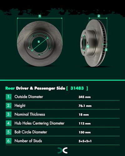 Image of SCITOO Brake Kits Front Rear Brake Rotors Brake Pad:31483;31482;D1303;D1304 | Fit For Lexus For LX570 2016-2019,For Toyota For Land Cruiser 2016-2019,For Sequoia 2008-2019,For Tundra 2007-2019