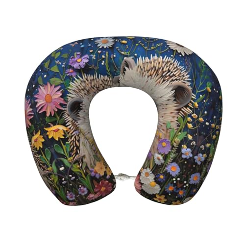 Almohada de viaje de espuma viscoelástica negra ajustable miniatura 1
