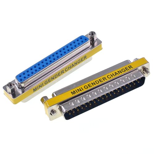 Pack 2 Adaptadores Conector DB37 37 Pin D-SUB Macho a Hembra miniatura 1