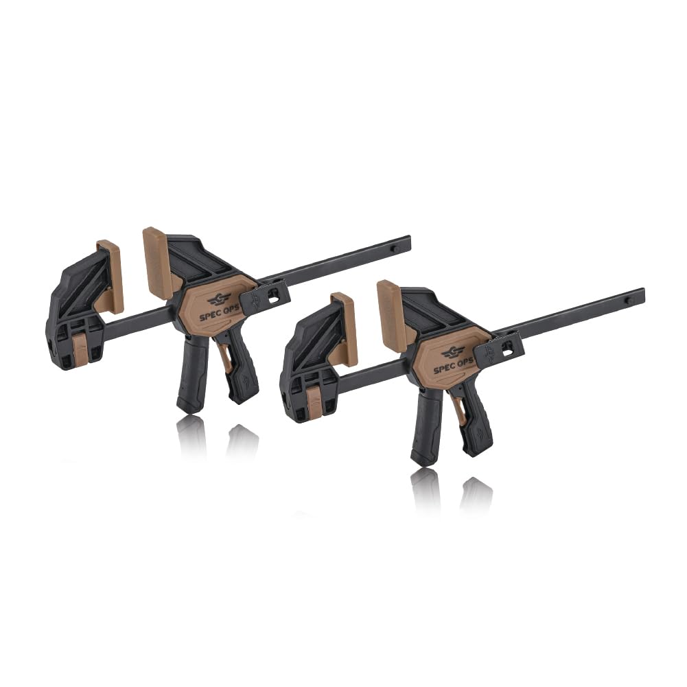 Spec Ops Tools Bar Clamps for Woodworking, Medium One-Handed Trigger Clamp and Spreader, Heavy Duty, Medium 7" Pack of 2