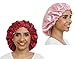 SAYMRE Adjustable Satiny Sleep Cap Hair Bonnet Double Layered Reversible for Women Protective Sleep Hairstyles