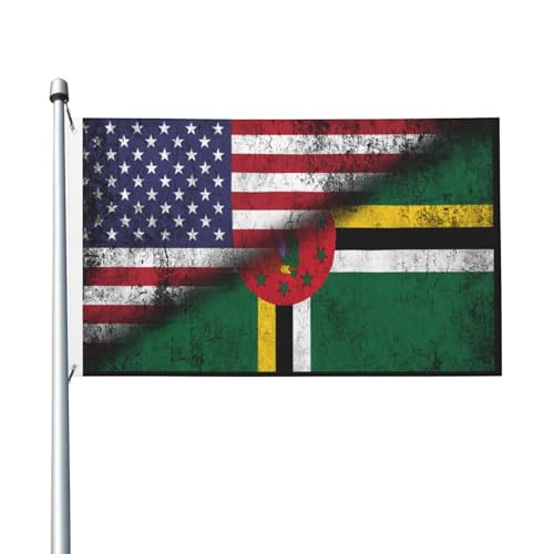 Bandiera Pirata Colori Vivaci Bandierine Della Decorazione Half American Dominica Doppia Cucitura Bandiere Per Bar Esterno Conferenza 90X150Cm