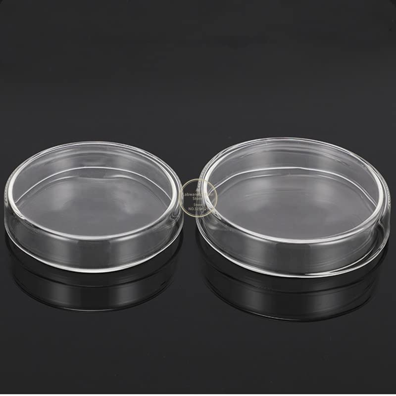 Platos de Petri de Vidrio de 45 mm a 150 mm de diámetro Platos de Petri de Alto borosilicato de Cultivo Celular for la Escuela (Size : 120mm 4pcs)