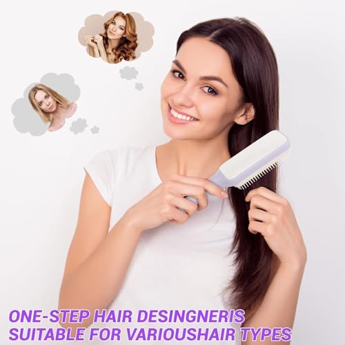 Image of Self-Cleaning Detangling Hair Brush, Retractable Comb with Rotatable Lifting Structure, Anti-Static Scalp Massage Paddle Comb for Straight, Curly, Frizzy and Thick Hair