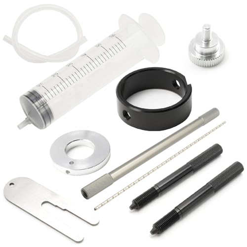 Image of Saihisday Universal Motorcycle Fork Service Tool Kit, Fork Maintenance Tool Set Fork Oil Level Tool, Fork Spring Compressor and Damper Rod Bleed Tool