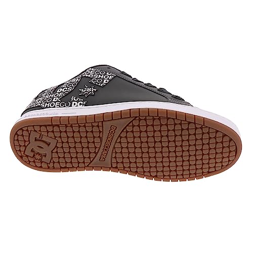 DC DC Men's Court Graffik Casual Skate Shoe Dark Grey/White 8.5