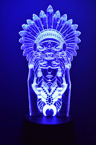 Lampe illusion LED 3D Shaman télécommande interrupteur tactile lumière nuit - 6
