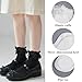 Ajcotahm 2 Pairs Solid Womens Ruffle Socks, Breathable Cotton Ankle Sock, Cute Lace Casual Socks, Slouch Athletic Socks for Fashion Ladies Princess Women Girls (Black and White)