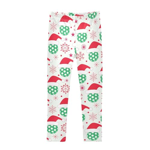 Green Pickleball Girls Leggings,Workout Leggings for Girls Toddler Athletic Leggings Size for 3-10T