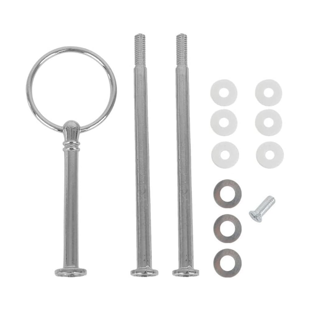 1 Set Metal 3 Tier Sturdy Party Wedding Cupcake Fruit Heavy Plate Stand Centre Handle Fittings Round Drill Round Hardware Rod Dessert Plate Platter Rack for Wedding Parties Favor Supply