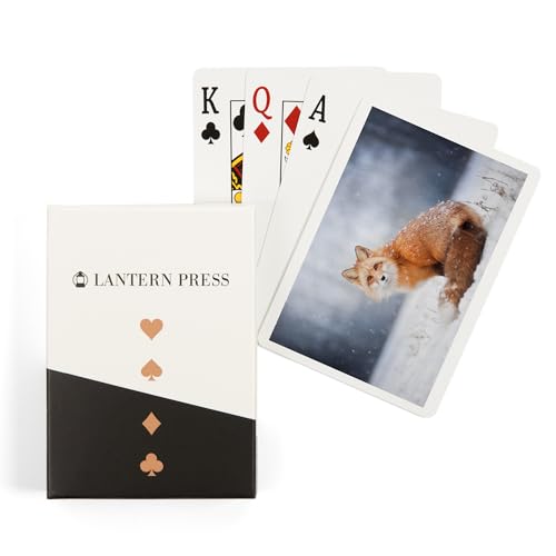 Baraja de póker Red Fox cubierta de nieve, 52 cartas