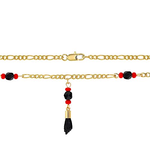 Gold Plated Black Figa Hand Simulated Azabache Evil Eye Protection Necklace 21" - Stylish Protection Jewelry Gift for Women - Good Luck Charm Necklace for Everyday Accessory2