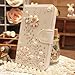New Designer 3d Crystal Rhinestone Luxury Flip Wallet White Leather Handmade Case Cover for Samsung Galaxy Note 2 N7100 (leather s)