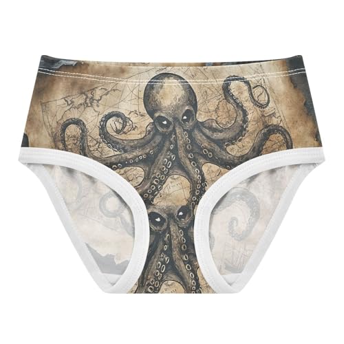 Vintage Octopus Map Toddler Girls's Underwear 2T 202c0230