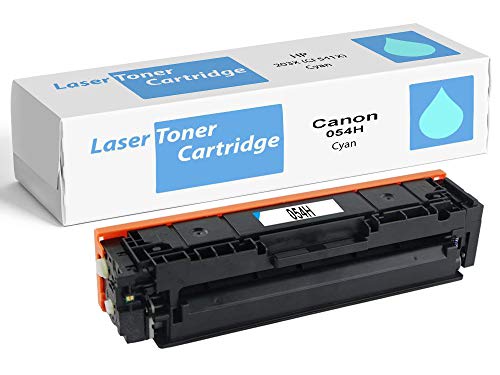 Tóner 054H Cian XL de Alta Capacidad (Nuevo, no Reciclado) 3027C002 3023C002 Compatible con Impresoras Canon i SENSYS LBP621Cw LBP623Cdw MF641Cw MF643Cdw MF645Cx 054 Cartucho Cyan Azul genérico
