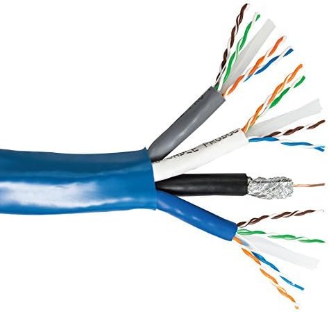 3X CAT6 550 MHz 23 AWG Solid BC 4PR UTP + 1x RG6/U Quad Shield Coax 3.0 GHz 18 AWG, Bundled Over All- PVC JKT - 500 ft / 152 m Spool