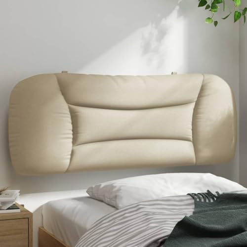 Festnight Cabecero Cama Acolchado, Cabecero Cabezal 100 cm,Diseño Moderno, Cuero sintético, Fácil Instalación, NOY3T8, Crema