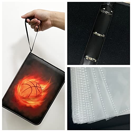 Sports Card Binder, 4-Pocket Waterproof Rading Album Display Holder, Expandable, 400 Double Sided Pocket Album, Compatible With Sports Card, Yugioh, Mtg And Other Tcg (Basketball) #TOP2