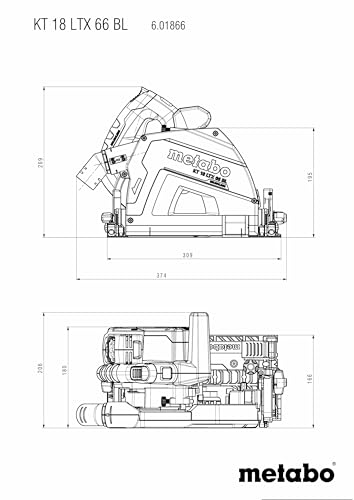 Scie circulaire portative sans fil METABO KT 18 LTX 66 BL 18 V Profondeur de coupe 66 mm - vue 3