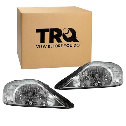 Image of TRQ 2 Piece Headlight Assembly Set Driver & Passenger Side Compatible with Mercury Sable 2000-2005 FO2502168 FO2503168 1F4Z13008BA 1F4Z13008BB 3F4Z13008AA 3F4Z13008AB