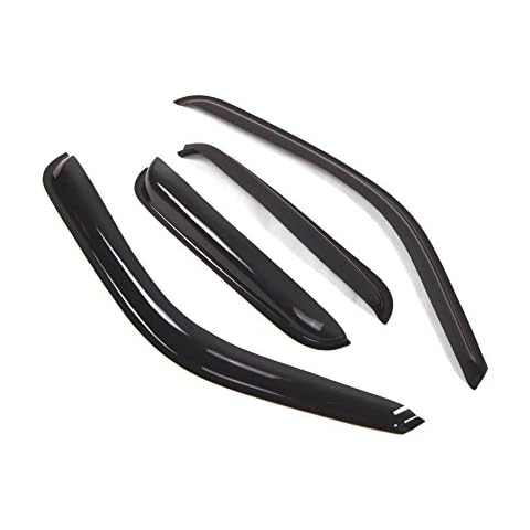 Tuningpros Window Visor Compatible With 1999-2006 Silverado 1500 EXT Cab, DGWV2-049 Outside Mount Deflector Rain Guard Dark Smoke, 4 Pcs Set Cover