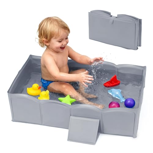 Collapsible Baby Bathtub for Shower,Reinforced Structure Infant Foldable Bath Tub with Non-Slip...