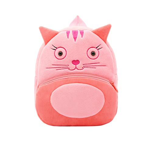 DianshaoA Sac À Dos Enfant Anti-Perte Forme Animale Mignonne En Peluche Mini - Sacs D'École Maternelle Pour Garçons Filles De 2-4 Ans Chat 24 * 26 * 10cm Cover