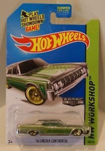 HOT WHEELS HW WORKSHOP ZAMAC 012 2014 '64 LINCOLN CONTINENTAL 208/250 SILVER/GREEN