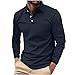 prime of day deals today 2024 Long Sleeve Shirts for Men 2024 Fashion Button Down Golf Shirts Causal Solid Henley Sweatshirts Athletic Pullover clearance of sales today deals prime Navy M